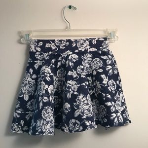 denim floral skirt